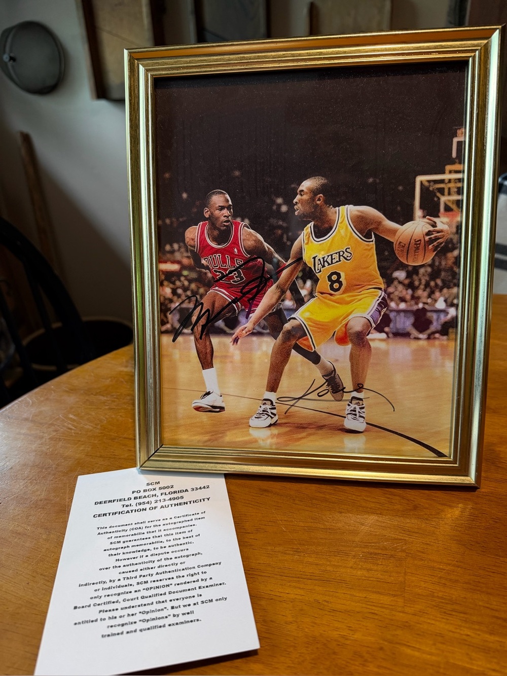 *Autographed* Michael Jordan & Kobe Bryant Basketball Game picture with COA